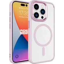 Alan Tech iPhone 15 Pro Kılıf Magsafe Şeffaf Arka Yüz Kamera Yükseltili Silikon Alt