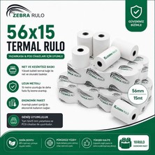 Zebra Termal Pos Rulosu 56X15 5 Paket 50 Rulo