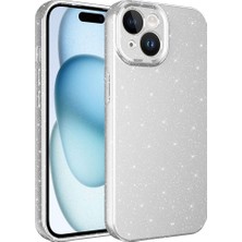 iPhone 15 Plus Kılıf Kamera Korumalı Simli Silikon Üstün Koruma Starkit