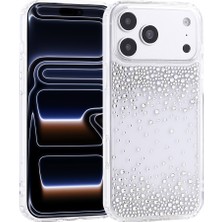 iPhone 17 Pro Max Kılıf Kamera Yükseltili Simli Damla Taşlı Silikon Starkit