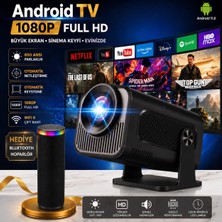 Tarçın 4K Full Hd 1080P Taşınabilir Projektör Hoparlör Hediyeli– 270° Döner Tasarım, Wifi 6 & Bluetooth 5.2, Otomatik Düzeltme, HDMI & USB Girişli