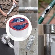 N&M Store 5 Metre Isıya Dayanıklı Su Geçirmez Alüminyum Folyo Tamir Bandı Çatı Boru Duvar 5 cm