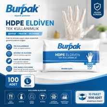 Burpak Şeffaf Pe Eldiven 10 Paket (1000 Adet)