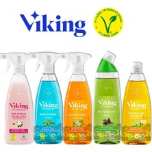Viking Premium 5'li (Mutfak,banyo,çok Amaçlı ,wc Temizleyici,bulaşık Deterjanı Nergis&bergamot) Paket 750 ml