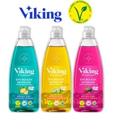 Viking Premium Bulaşık Deterjanı Orman Meyveleri&Fesleğen-Limon&Nergis-Bergamot 750 ml 3 Adet