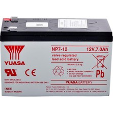 Yuasa NP7-12L - 12V 7 Ah F2 (Kalın) Bakımsız Kuru Akü
