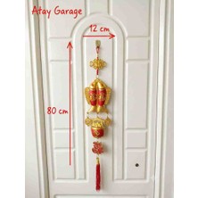 Atay Garage Altın Sarı & Kırmızı Detaylı Feng Shui Şans, Bolluk ve Huzur Süsü