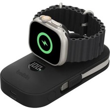 Belkin Boostcharge Pro 10K Mah Power Bank ve Apple Watch Şarj Cihazlı, Entegre Örgülü Usb-C Kablo ve Dijital Ekranlı Taşınabilir Şarj Cihazı, 45 W, Siyah