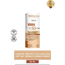 Bioxcin Sun Care Lekeye Eğilimli Ciltler Renkli Spf 50 Güneş Kremi 50 ml Tinted Arbutin, Kolajen