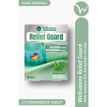 Wellvalens Relief Guard Çiğnenebilir Tablet Nane Aromalı Kalsiyum Karbonat Magnezyum Karbonat 24 Adet