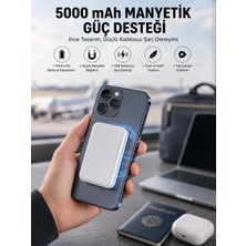 Marsilyan 5000 Mah Ios Uyumlu Magsafe Kablosuz Şarj Hızlı Şarj Desteği