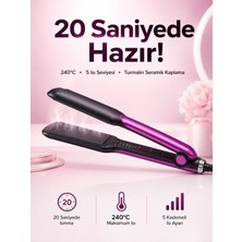 Marsilyan Saç Düzleştirici Isı Ayarlı Seramik Kaplama Döner Kablo Yıpranma Karşıtı