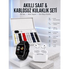 Marsilyan 7 Kordonlu Akıllı Saat ve Yeni Nesil Kulaklık Dokunmatik Ekran Android ve Ios Uyumlu