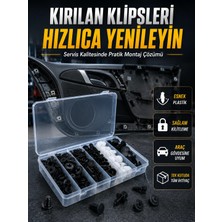 Dunai Store Universal Araç Döşeme Klipsi ve Tampon Sabitleme Pimi Seti 100 Parça Organizer Kutulu