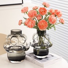 YNSK Chacha Home Füme Cam Üzüm Baloncuk Vazo - Modern Dekoratif Bubble Cam Vazo