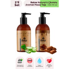 Rekze Yenilebilir Çikolatalı ve Natural Aromalı Vücut Masaj Yağı Seti 2 x 120 ml - Isıtıcı ve Erotik Masaj Yağı