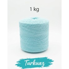 Bevella Macrame Cord 1 kg Pamuklu El Örgü Ipi Runner Ipi- Koton Ip- Punch Ipi- Motif Ipi Turkuaz Rengi 1000 gr