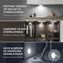 Armony Hareket Sensörlü ve Fotoselli Şarjlı Yuvarlak LED Lamba ( 1 Adet )