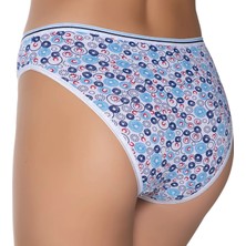 Gümüş 6026 12'li Kadın Likralı Ince Bel Halka Baskılı Bikini