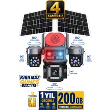 Sonreir RX84G 4 Kameralı 20MP 200GB Sim Kartlı Güvenlik Kamerası  Çift Solar Panelli Güneş Enerjili Kamera