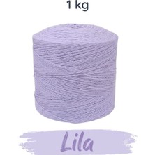 Bevella Macrame Cord 1 kg Pamuklu El Örgü Ipi Runner Ipi- Koton Ip- Punch Ipi- Motif Ipi Lila Rengi 1000 gr