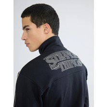 Lc Waikiki Yeni Sezon Dik Yaka Baskılı Erkek Kalın Sweatshirt
