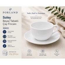 Soley Beyaz Tabaklı Çay Fincanı 355CC