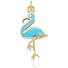 Lilarote Azur Flamingo Altın Kolye Ucu