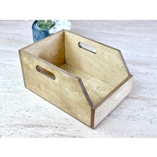 Limon Dekor Ceviz Rengi Huş Ağacından 7 inç Plak Kutusu - Organizer Kutu - Birch Wood 7" Record Box