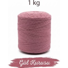 Bevella Macrame Cord 1 kg Pamuklu El Örgü Ipi Runner Ipi- Koton Ip- Punch Ipi- Motif Ipi Gül Kurusu Rengi 1000 gr