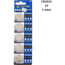 Belirtilmemiş CR2032 Pil 5'li Paket Tartı, Baskül, Şeker Ölçüm Cihazı Bios Pili Lityum Düğme Pil 3V 2032
