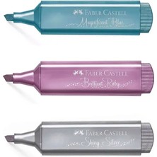 Faber-Castell Fosforlu Kalem 46 Metalik Renkler 3'lü