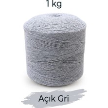 Bevella Macrame Cord 1 kg Pamuklu El Örgü Ipi Runner Ipi- Koton Ip- Punch Ipi- Motif Ipi Açık Gri Rengi 1000 gr