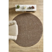 Anaska Home Modern Desensiz Koyu Kahve Halı Salon Halısı Oturma Odası Halısı Çocuk Halısı Yumuşak Halı Yuvarlak