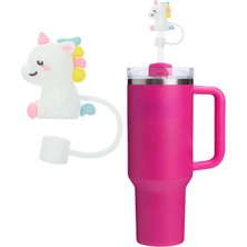 Brf Store Elivorasell 1 Adet Unicorn Figürlü 10MM Silikon Pipet Kapağı – Stanley Quencher Uyumlu Toz Geçirmez