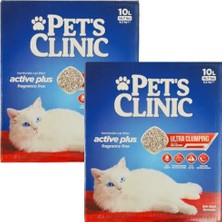 Pet's Clinic Aktif Karbonlu Tozsuz Kutulu Bentonit Kedi Kumu 2X10 Lt