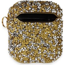 Bezos Airpods 2 (2.nesil) Mira Taşlı Kılıf - Gold