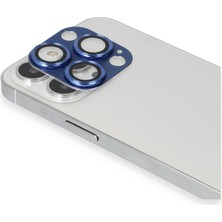 Bezos iPhone 13 Pro Max Pers Alüminyum Kamera Lens - Lacivert
