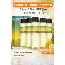 Bezos Boğaziçi Limon Kolonyası 200 cc Pet Şişe 6 Adet 80° Ferahlatıcı Limon Kokulu Kolonya Ekonomik Paket