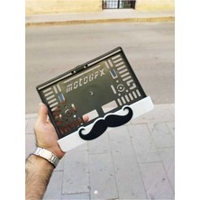 Smart Garage Motorsiklet  Uyumlu Plakalık Bıyık Model Lazer Kesim Pleksi 3D Kabartma