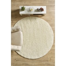 Anaska Home Modern Desensiz Krem Halı Salon Halısı Oturma Odası Halısı Çocuk Halısı Yumuşak Halı Yuvarlak