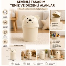 Bubu Beyaz Ayı Kapaklı Mini Çöp Kutusu | Çocuk Odası, Masaüstü ve Çok Amaçlı Organizer
