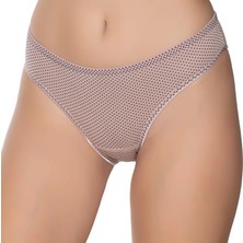 Gümüş 6043 12'li Kadın Likralı Ince Bel Puantiyeli Bikini
