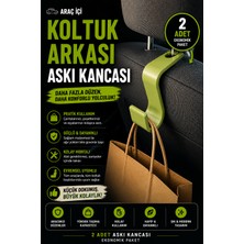 Genç 3D Araç Içi Koltuk Arkası Askı Kancası - Güçlü Çanta ve Poşet Tutucu Aparat -2 Adet