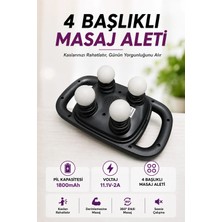 Relax 4 Başlıklı Masaj Tabancası - Ergonomik Derin Doku Sırt ve Boyun Masaj Aleti, Ağrı ve Sızı Giderici