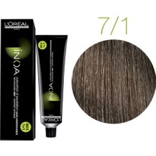 L'Oréal Professionnel İnoa Amonyaksız Saç Boyası No: 7.1 60Ml Krem Formda Canlı Renkler İçin