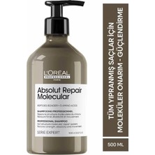 L'Oréal Professionnel Serie Expert Absolut Repair Molecular Onarıcı Şampuan - 500ml, Tek Kullanımda 2 Yıllık Hasarı Onarır, Bitkisel Formül, Paraben İçermez