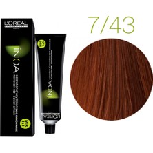L'Oréal Professionnel İnoa 7.43 Kumral Bakır Dore Saç Boyası Amonyaklı Krem