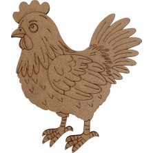 Ardecem Bilgisayar Boyanabilir Ahşap Tavuk Figürü 15X13 cm 10 Adet