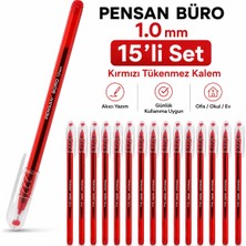 Pensan Büro Kalem Tükenmez Kırmızı 15 Adet